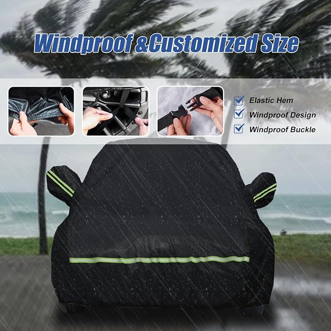 Waterproof Car Covers for 2007-2023 Fiat 500/500C/500E Abarth/New Fiat 500 210T - Image 4
