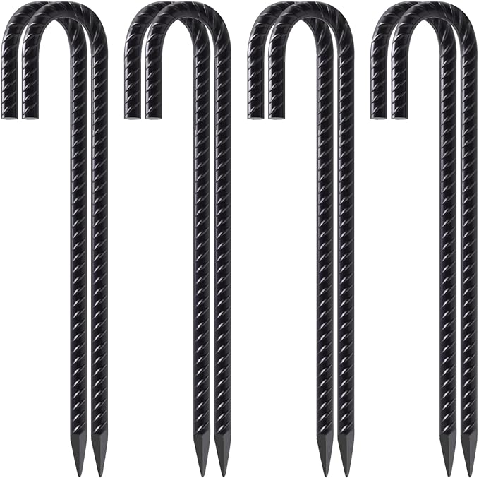 VVOKGO Rebar Stakes 12 Inches J Hook Heavy Duty Chain Link Fence Stakes by VVOKGO