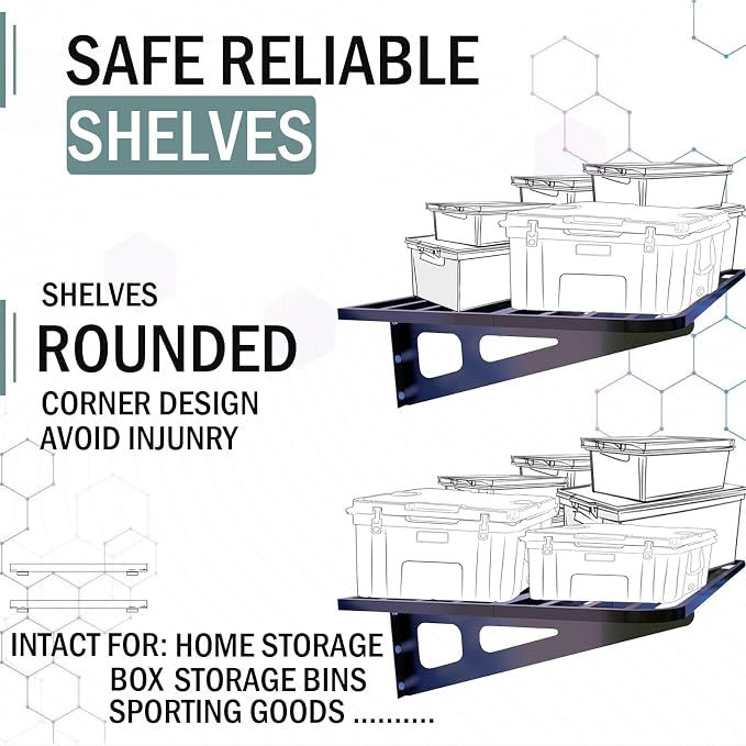 4-Pack 2x4ft Garage Shelving Wall Mounted, 4 ShelfTotal 16 ft Garage Wall - Image 4