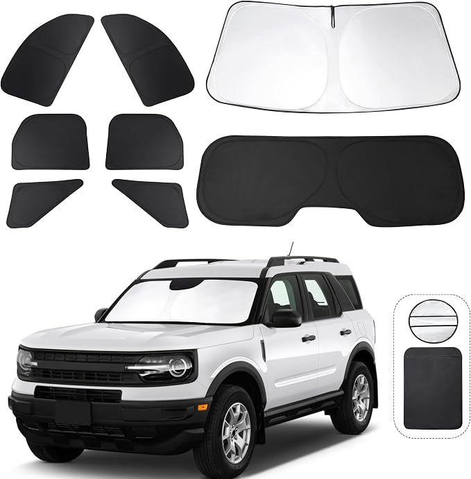 TINGLU Window Shades for Ford Bronco Sport 2021-2024 2025 Accessorie Car Side by TINGLU