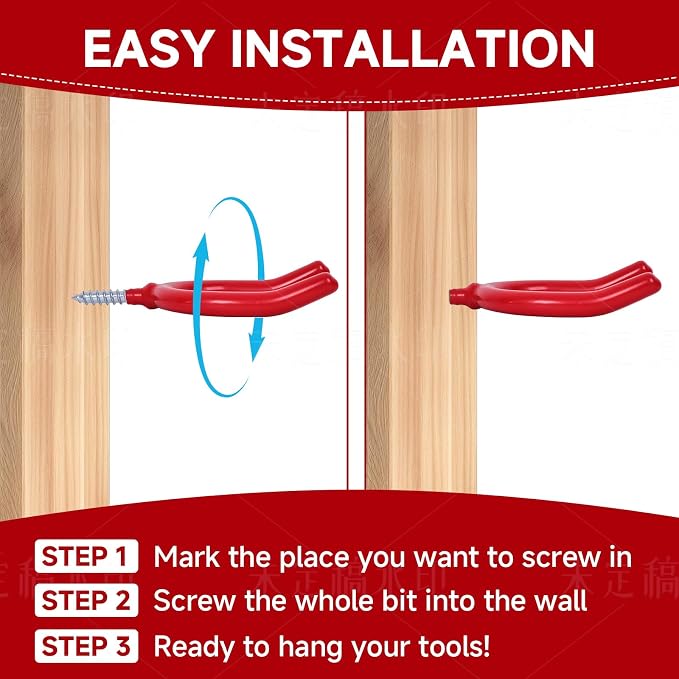 12 Pack Garage Storage System Steel U Hooks - Image 7