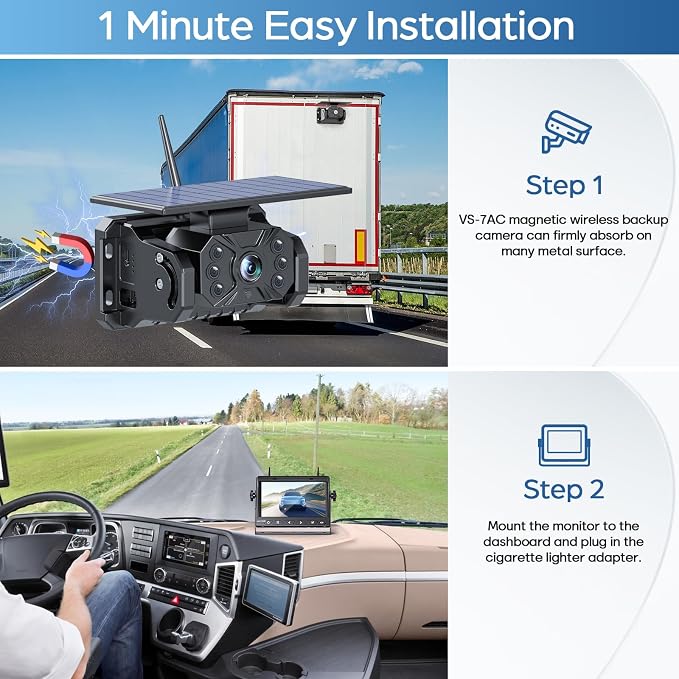 2 Magnetic Solar Wireless Backup Camera Built-in 10000mAh Battery & Solar Panel - Image 4