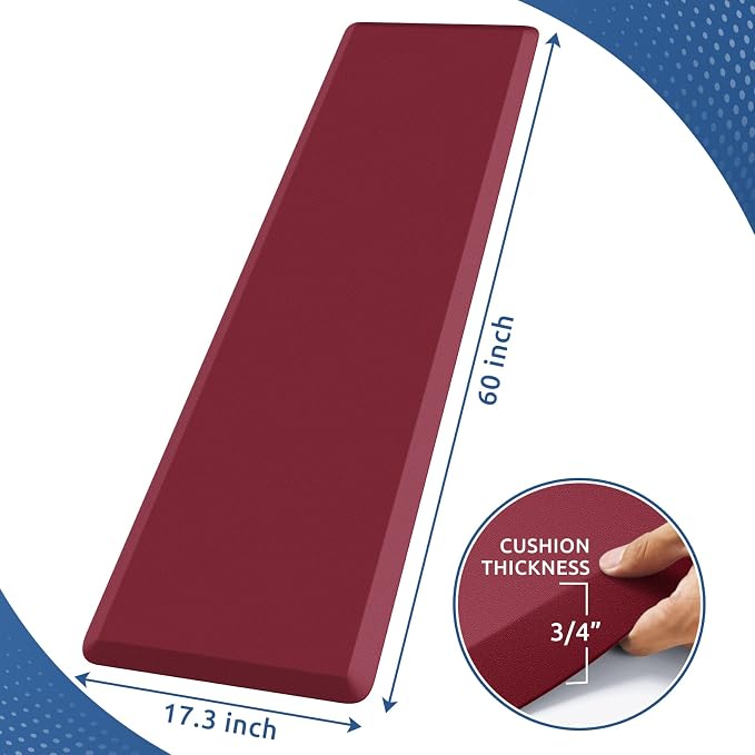KitchenClouds Kitchen Mat Cushioned Anti Fatigue Kitchen Rug 0.8inch Waterproof - Image 2