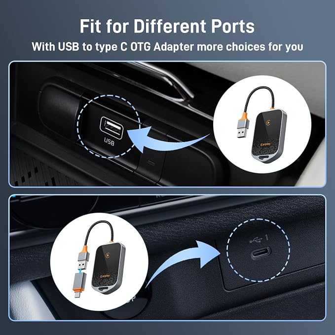Wireless CarPlay Adapter for iPhone, 5.8GHz Carplay Wireless Adapter Converts - Image 8