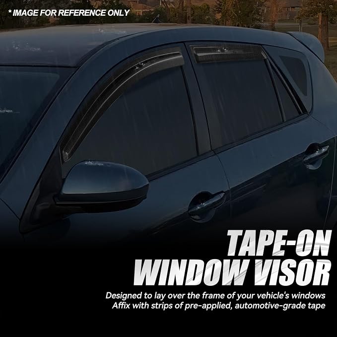 Auto Dynasty 4Pcs Carbon Fiber Pattern Window Visors Compatible - Image 3