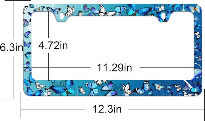Blue Butterfly License Plate Frame Butterflies License Plate Holder, Butterfly - Image 2