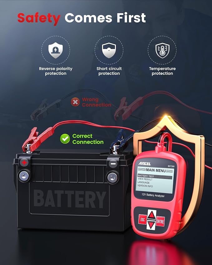 ANCEL BST200 Car Battery Tester 12V Automotive, 100-1100 CCA Battery Load - Image 6