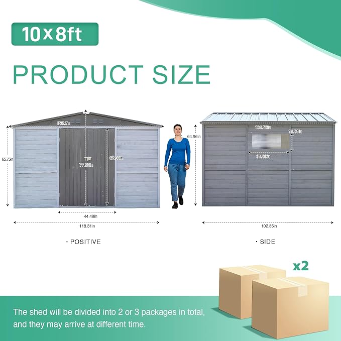 8x10 FT Outdoor Storage Shed - Image 2