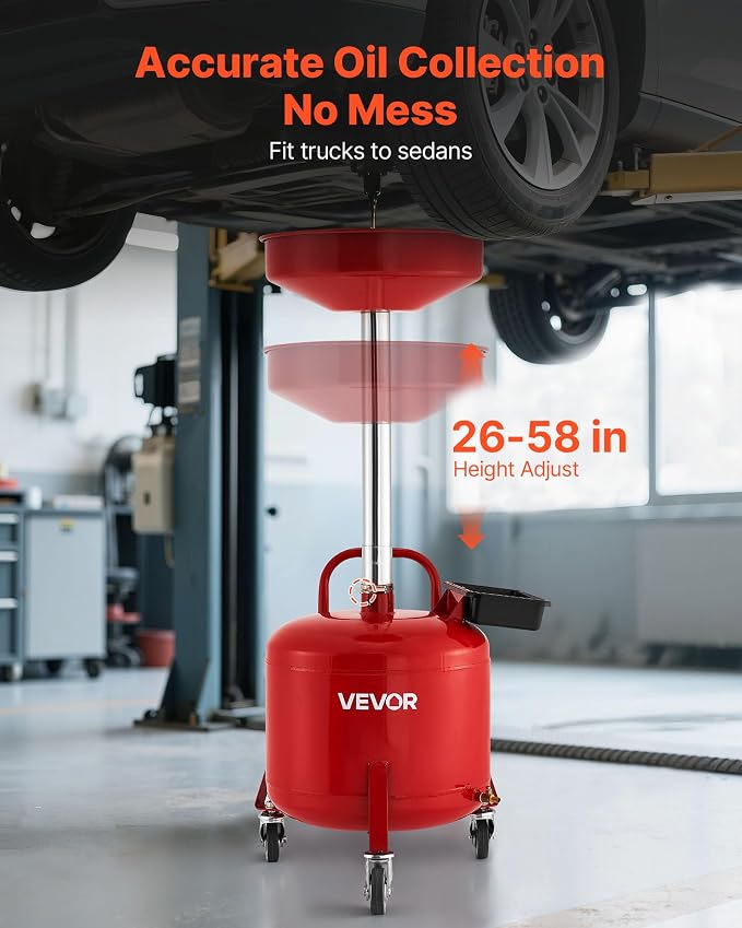VEVOR 8 Gallon Waste Oil Drain Tank, Industrial Fluid Drain Tank - Image 2