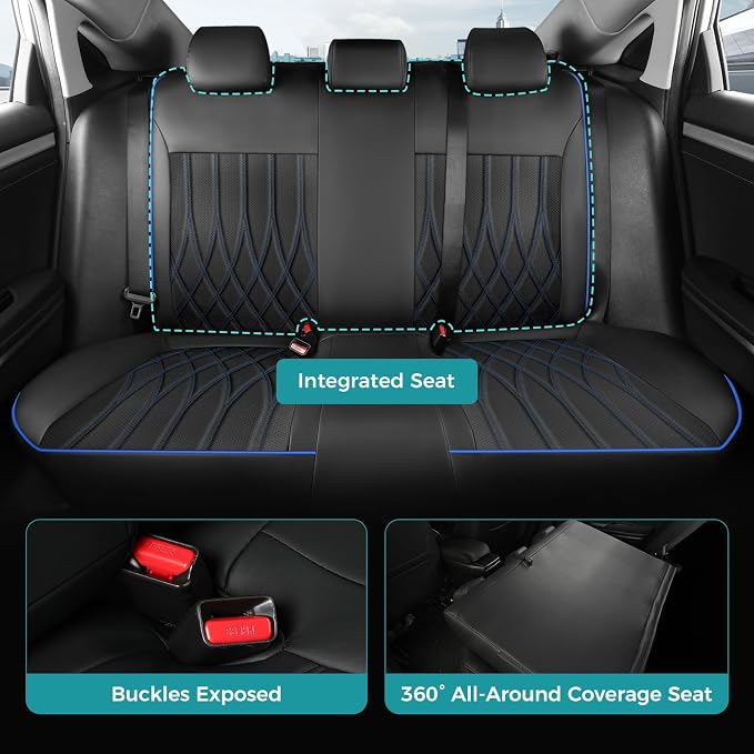 Seat Covers for Honda Civic Sedan 4DR Sedan LX 2022 2023 2024 2025.Faux Leather - Image 4