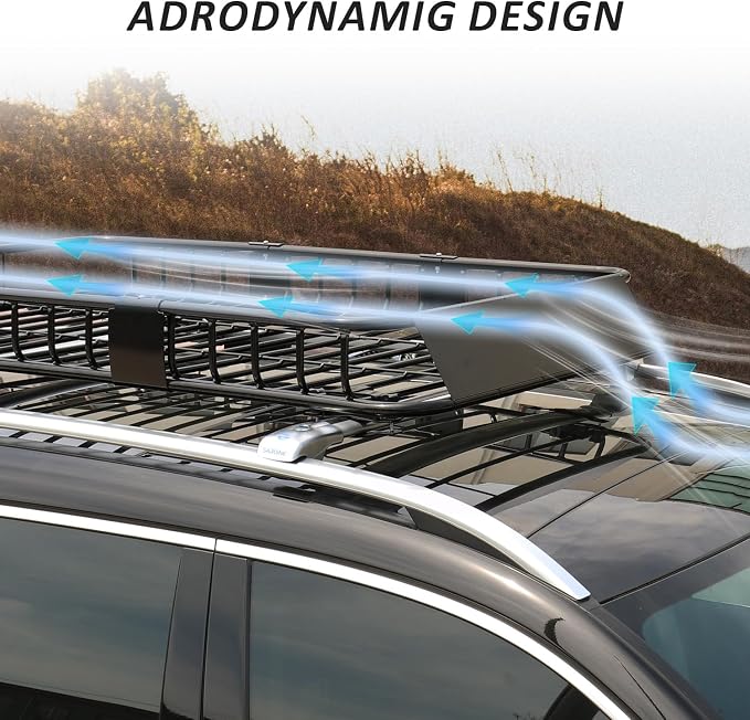 FORWODE 250LB Capacity Heavy Duty 64" x 39" x 6" Roof Rack Cargo Carrier Basket - Image 6