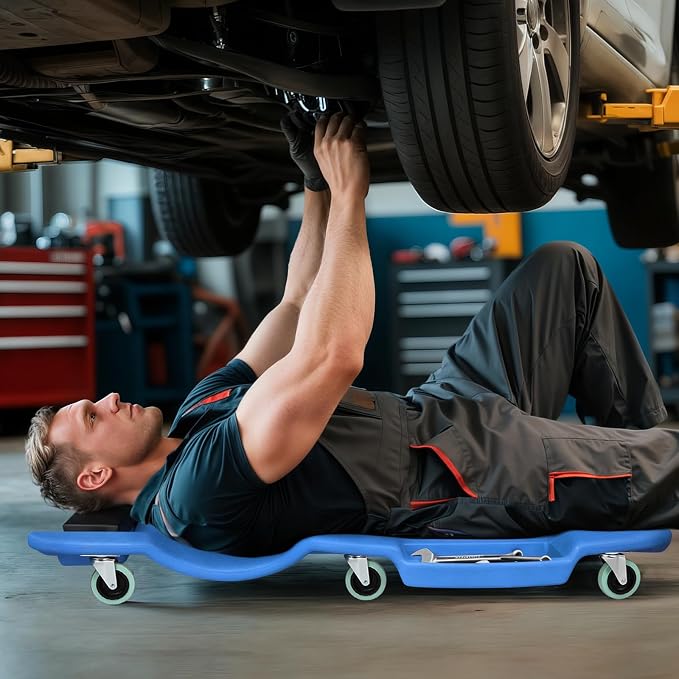 Magshion Mechanic Creeper with Padded Headrest & Tool Trays – 440 lbs Capacity - Image 2