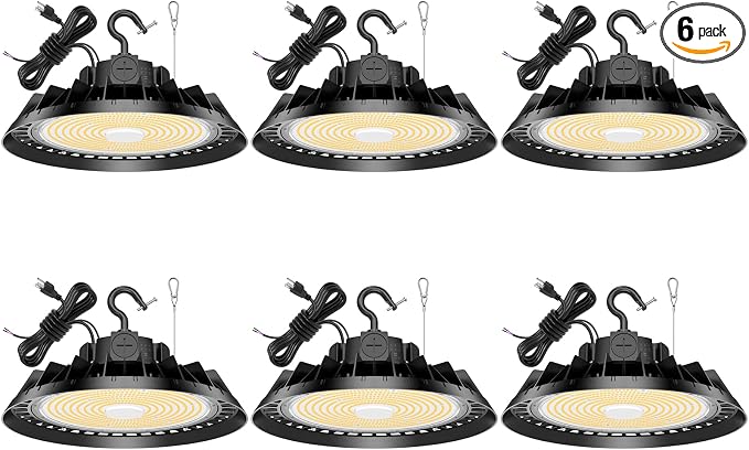 6Pack LED High Bay Lights, 200W UFO High Bay LED Shop Lights, 30000LM by BBESTLED