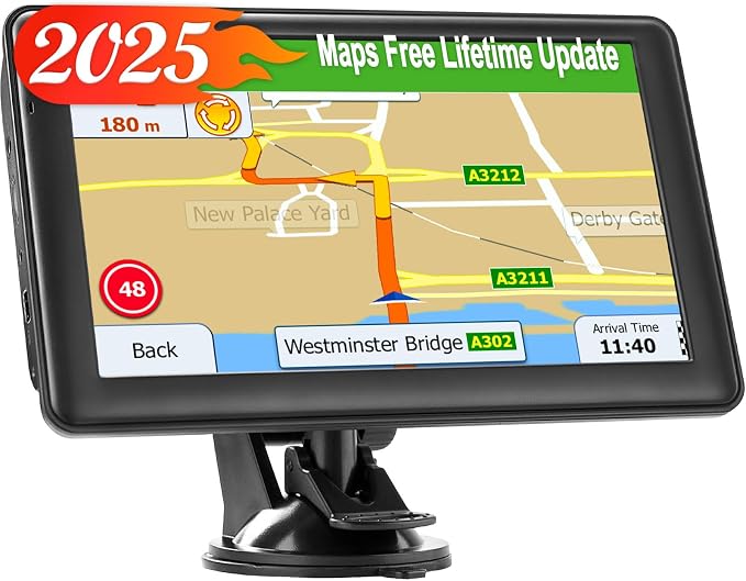 GPS Navigator for Car Truck, GPS Commercial Drivers 2025 Trucker GPS for Semi by LOVPOI