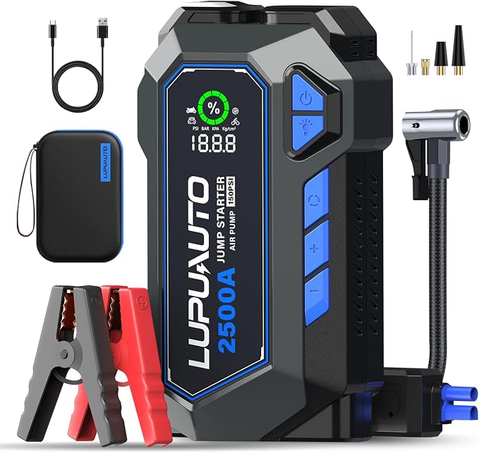 2500A Portable Jump Starter, Car Battery Jump Starter by lupuauto