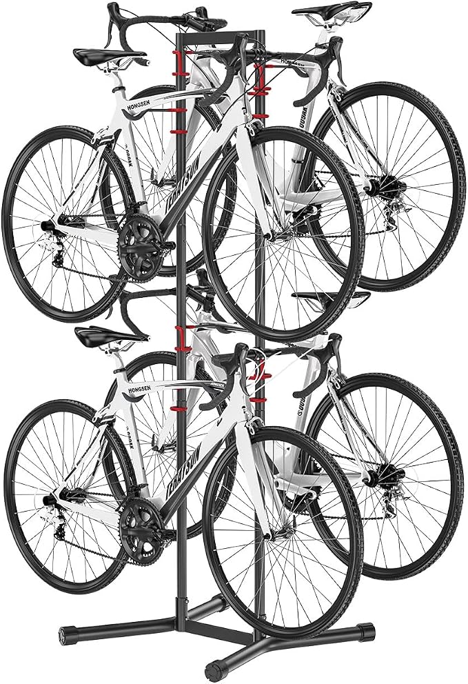 teraysun Indoor 4 Bike Storage Rack, Adjustable Arm Hook - Image 2