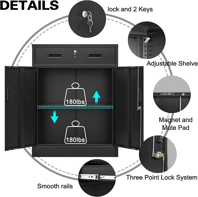 Metal Storage Cabinet, Locking Cabinet - Image 4