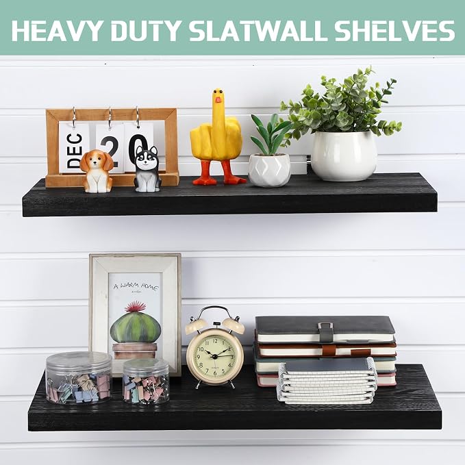 4 Pack Wooden Slatwall Shelf - Image 4