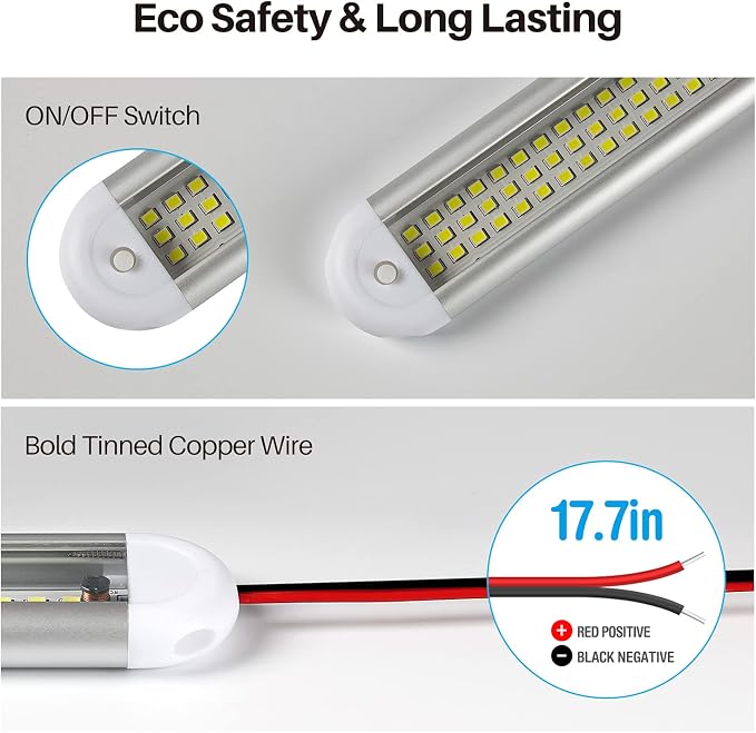 12v LED Interior Light Bar，CT CAPETRONIX 120LEDs 1500LM 8W DC 12 Volt led Strip - Image 3
