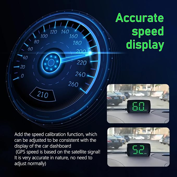 1 PC Speedometer HUD for Cars Trucks Motorcycles USB Plug & Play Digital MPH - Image 4