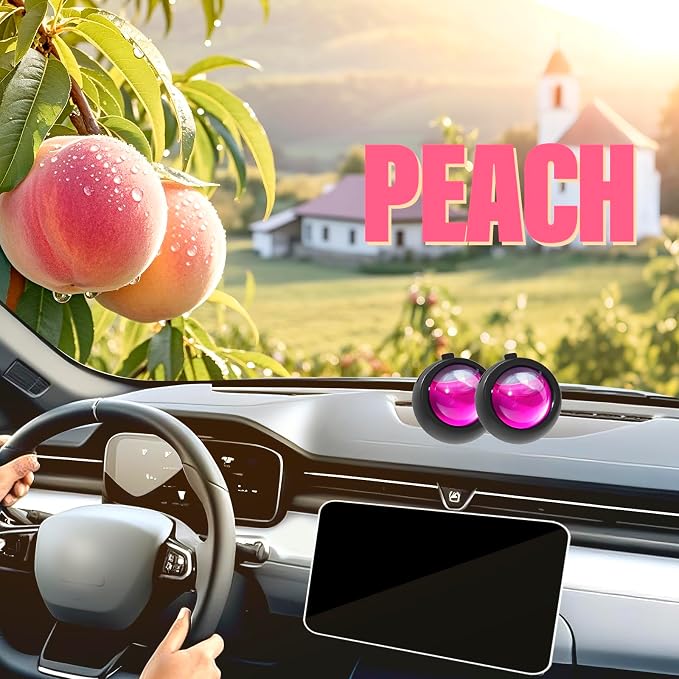 Car Air Freshener Vent Clips, Peach Scent, 6 Pack, Long Lasting Scent Up to 180 - Image 6
