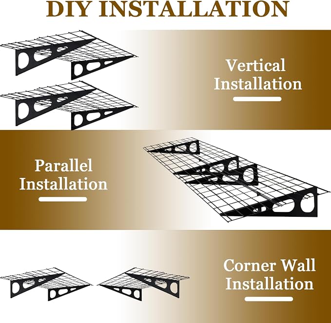 2 Pack 2x6 FT Garage Shelving Wall Mounted, 24x70 inch Floating Shelves - Image 7