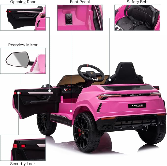 Kids Electric Ride On Car for Kid, 12V Licenced Lamborghini Kids Electric - Image 7