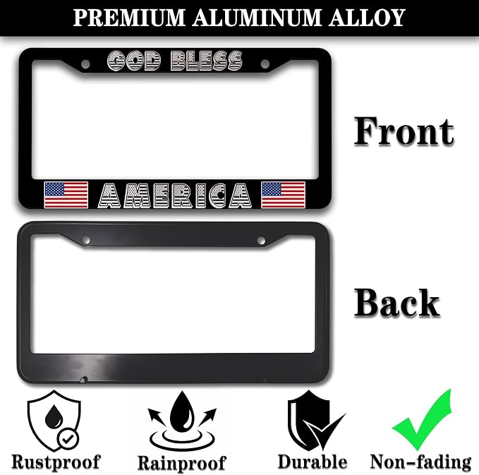 Car Plate Frame for Men Black and White License Plate Frames for Women God - Image 3