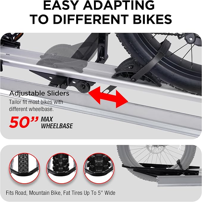 Rockland 1-Ebike Rack with Ramp, 100 lbs Capacity, Single Hitch Mount Electric - Image 7