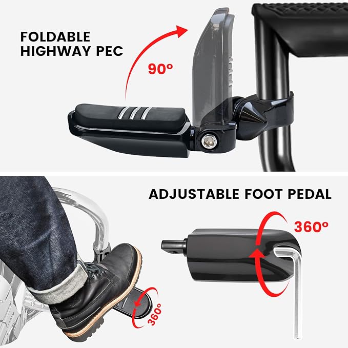 1.25" 32MM Motorcycle Adjustable Highway Pegs - Image 3