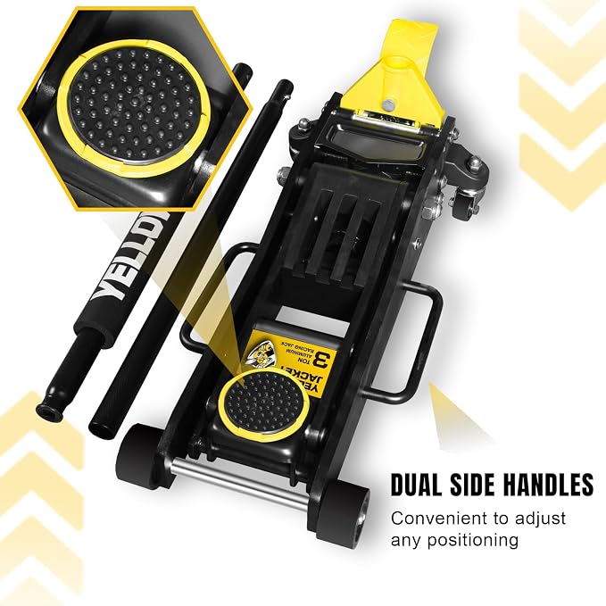 YELLOW JACKET Floor Jack 3 Ton Full Aluminum Ultra Lightweight Low Profile - Image 6