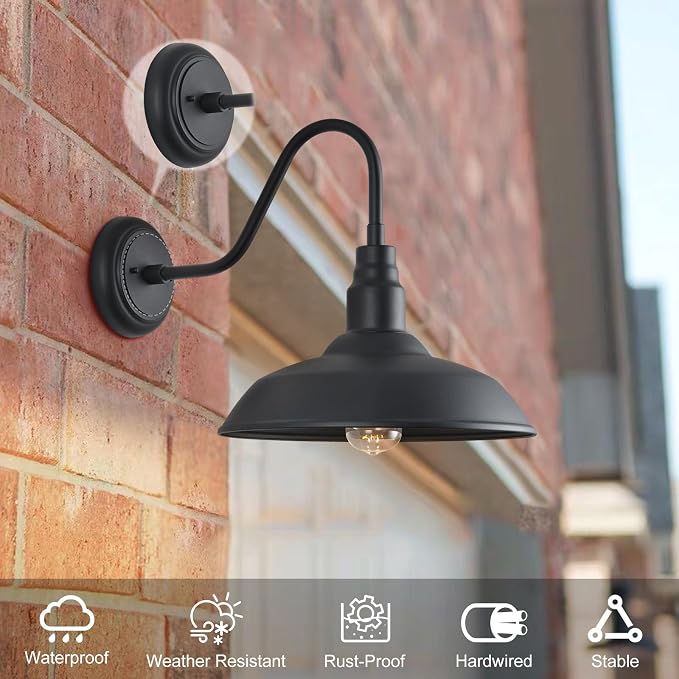 14in Outdoor Gooseneck Light Fixture - Image 2
