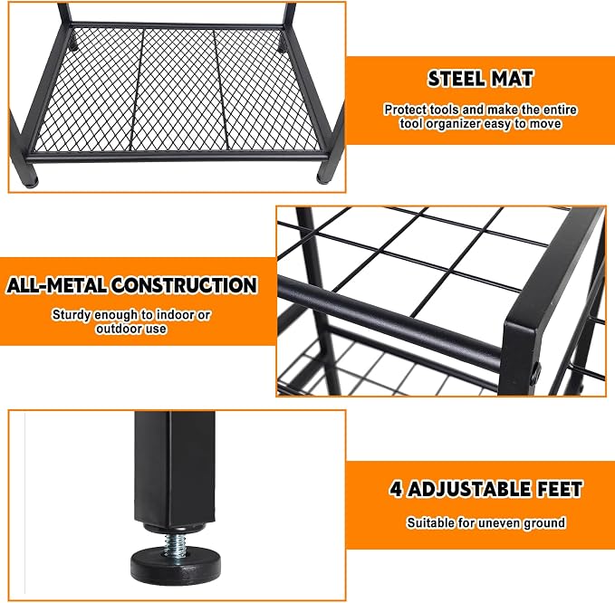 3 Tier Garden Tool Organizer, Yard Tool Tower Rack, Tool organizer up to 78 - Image 5