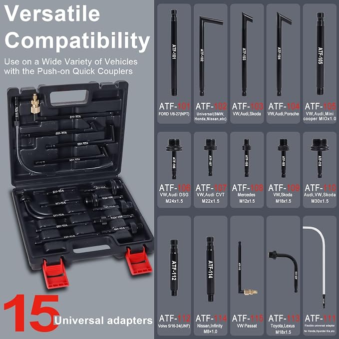 Transmission Fluid Pump Pneumatic Extractor and Dispenser Tool Kit, 8L ATF Fill - Image 3