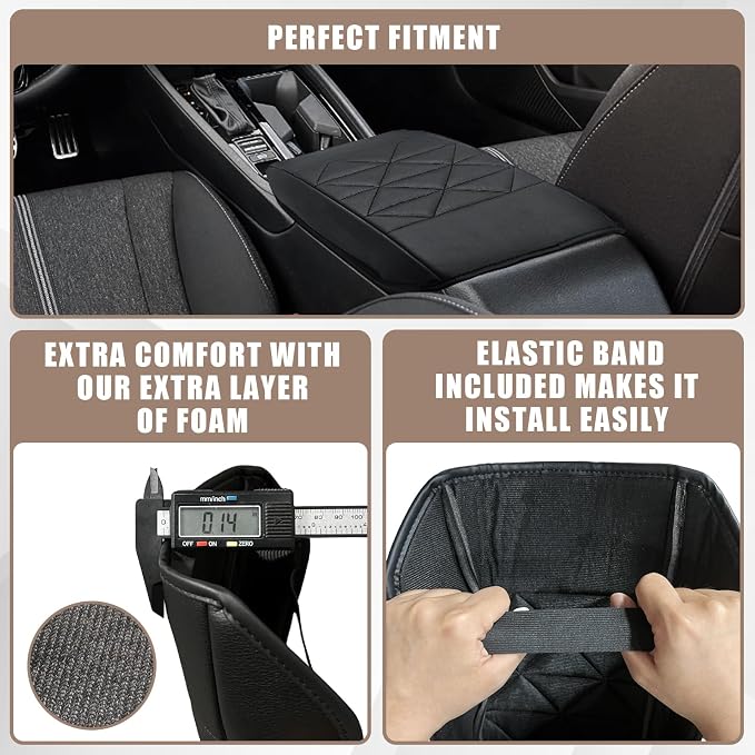 Muslogy for Accord 2025 2024 2023 Center Console Cover Armrest Pad Vegan - Image 3
