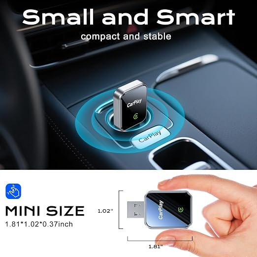CarPlay Wireless Adapter for iPhone & Android Auto, Plug and Play Mini Size 2 - Image 2