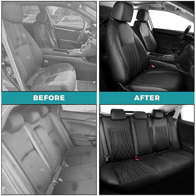 Seat Covers for Honda Civic Sedan EX-L, Sport 2016 2017 2018 2019 2020 2021 - Image 5