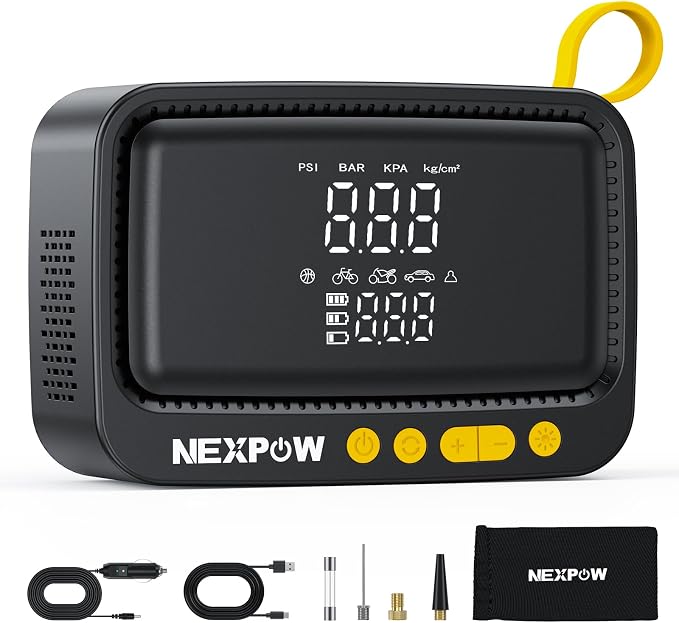 NEXPOW Tire Inflator Portable Air Compressor, 150 PSI Cordless Air Pump by NEXPOW