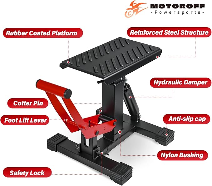 Adjustable Dirt Bike Stand & Powersport Jack 1000LBS Capacity, Heavy Duty - Image 6