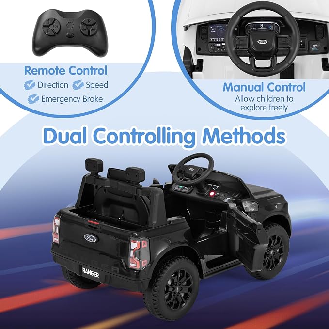 HONEY JOY Ride On Car, 12V Licensed Ford Ranger Electric Vehicle - Image 5