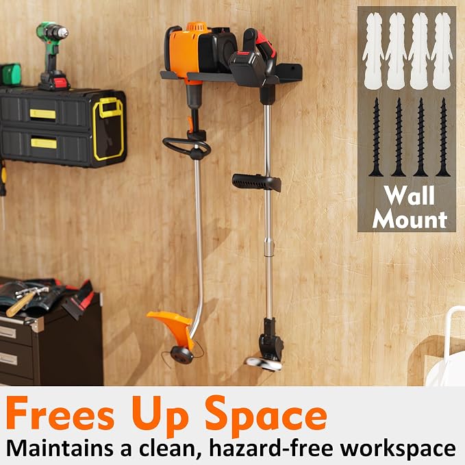 MUTUACTOR Heavy Duty Weed Eater Hanger, Large Opening Garage Organizer - Image 7