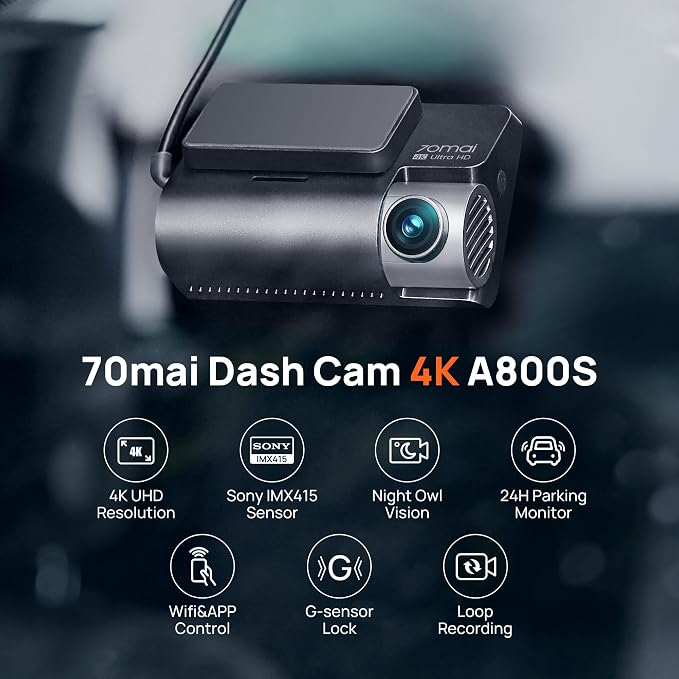 70mai 4K Dash Cam Front and Rear - Image 2