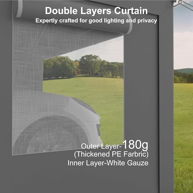 12x20ft Carport Heavy Duty, Portable Garage - Image 4