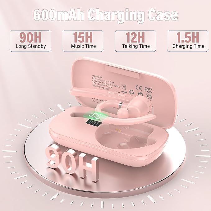 Bluetooth Headset, Wireless Bluetooth 5.3 Earpiece, 90Hrs Hands Free Headset - Image 4