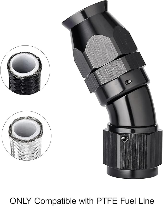 EVIL ENERGY 8AN 30 Degree PTFE One Piece Full Flow End Hose Fitting Aluminum - Image 5