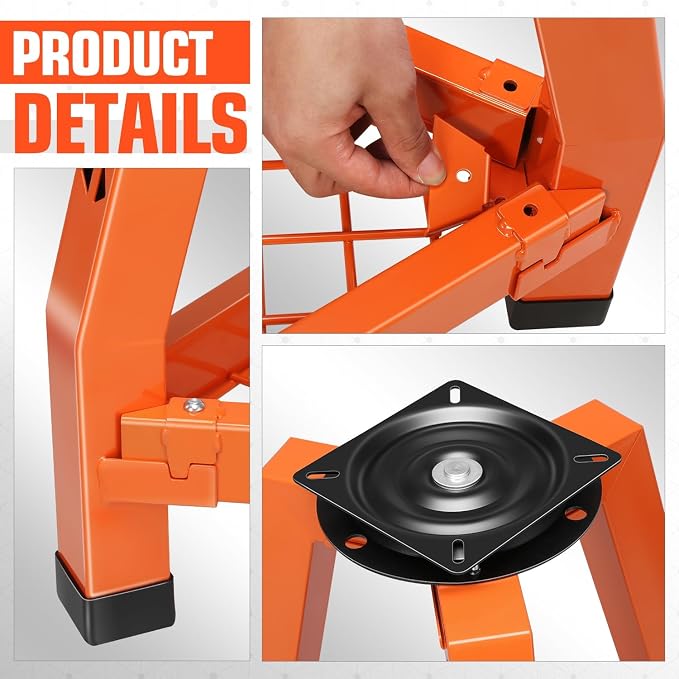 DNA MOTORING Heavy-Duty Padded Seat, Mechanics Shop Garage Stool, 300lbs - Image 6
