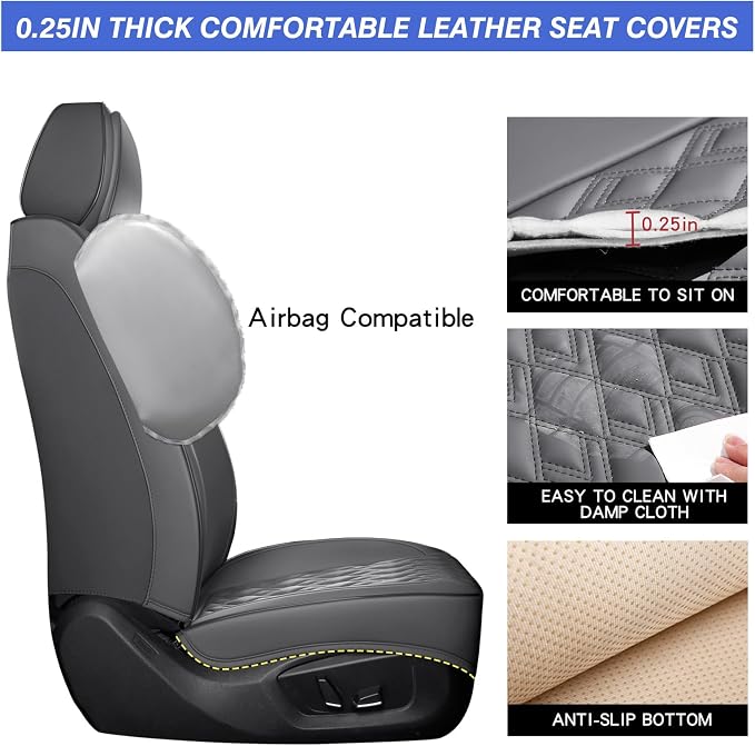 Car Seat Covers Full Set, Leather Seat Covers - Image 2
