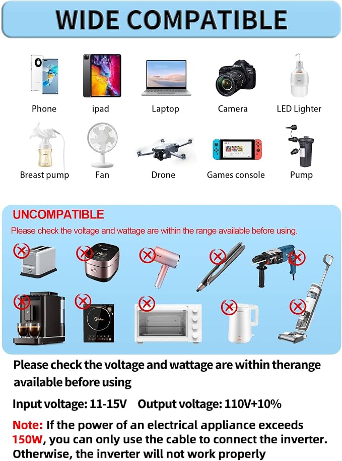 1000W/2000W Car Power Inverter 12v to 110v DC to AC Converter - Image 5