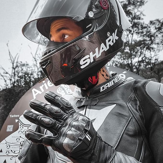 Harssidanzar Breathable Leather Motorcycle Gloves Touchscreen - Image 6