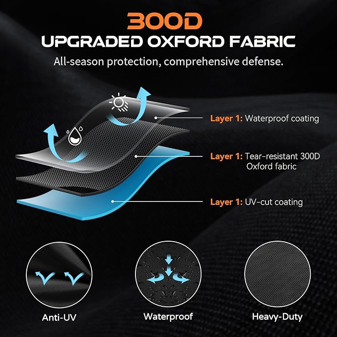 Motorcycle Cover Waterproof Outdoor, 300D Heavy Duty, UV & Rain Resistant - Image 2